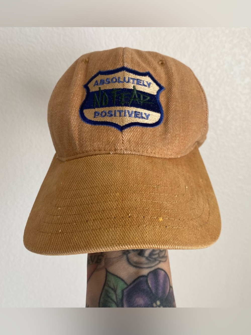 No Brand Tan 'Absolutely No Fear Positively' Baseball Cap